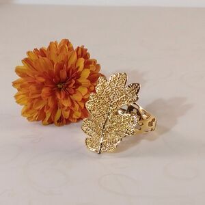 Leaf Ring 24k YG over Sterling Silver SIZE 9